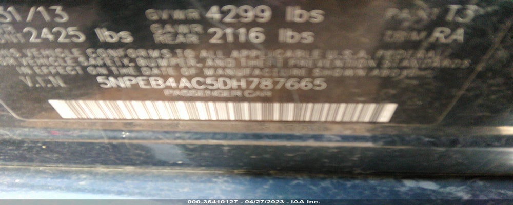 5NPEB4AC5DH787665 2013 HYUNDAI SONATA photo no. 9
