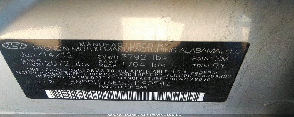 5NPDH4AE5DH190592 2013 HYUNDAI ELANTRA photo no. 9