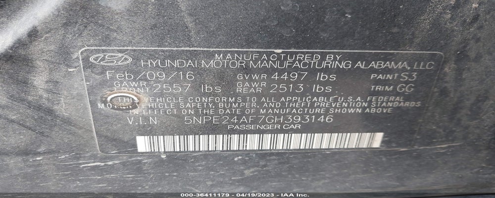 5NPE24AF7GH393146 2016 HYUNDAI SONATA photo no. 9