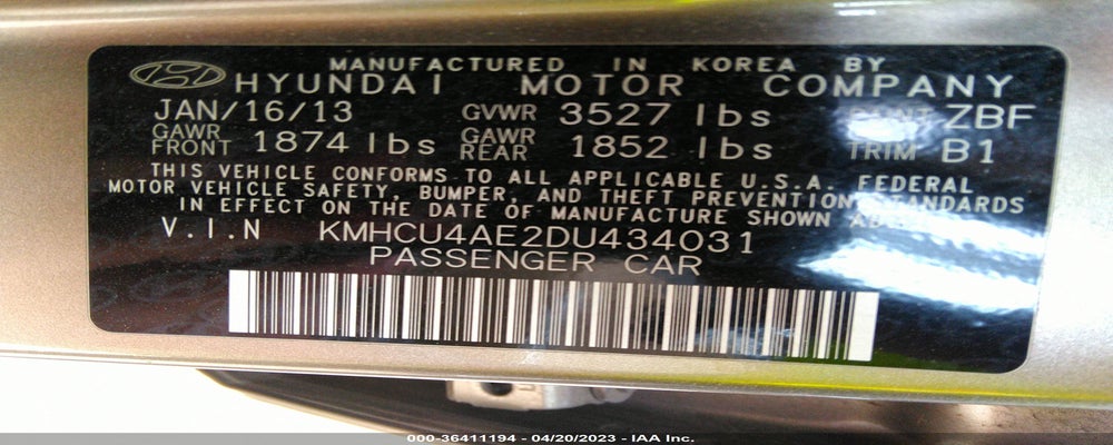 KMHCU4AE2DU434031 2013 HYUNDAI ACCENT photo no. 9