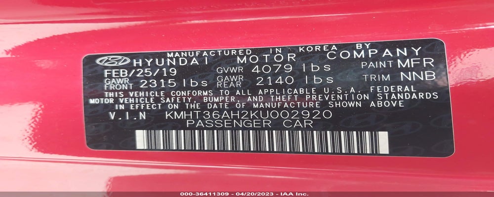 KMHT36AH2KU002920 2019 HYUNDAI VELOSTER photo no. 9