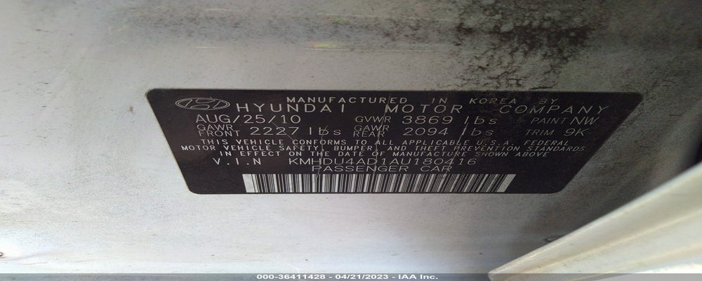 KMHDU4AD1AU180416 2010 HYUNDAI ELANTRA photo no. 9