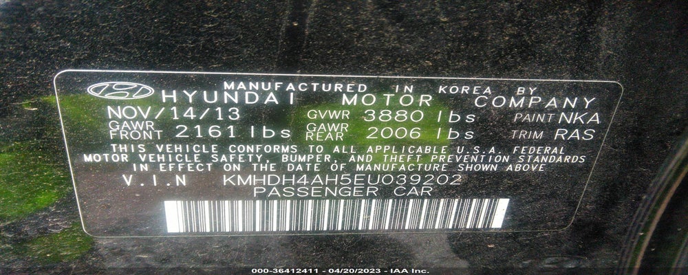 KMHDH4AH5EU039202 2014 HYUNDAI ELANTRA photo no. 9
