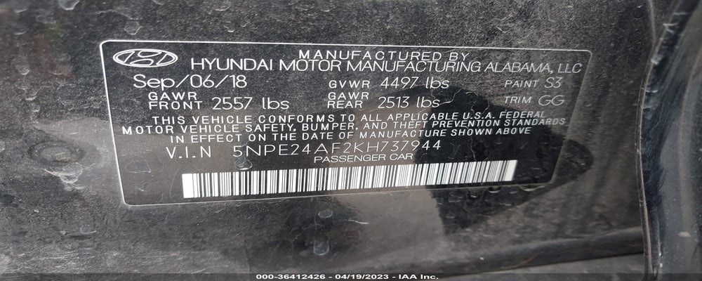 5NPE24AF2KH737944 2019 HYUNDAI SONATA photo no. 9