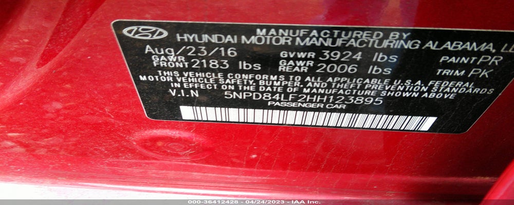 5NPD84LF2HH123895 2017 HYUNDAI ELANTRA photo no. 9