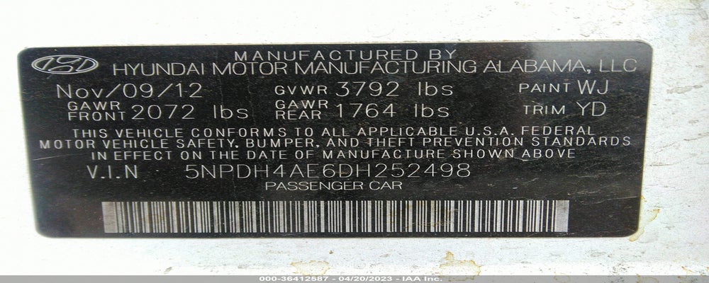 5NPDH4AE6DH252498 2013 HYUNDAI ELANTRA photo no. 9