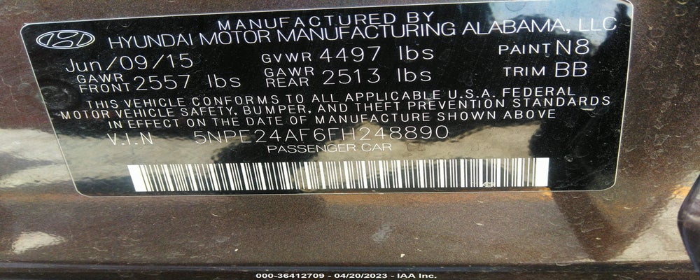 5NPE24AF6FH248890 2015 HYUNDAI SONATA photo no. 9