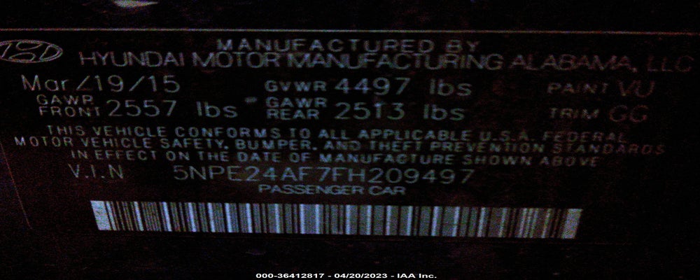 5NPE24AF7FH209497 2015 HYUNDAI SONATA photo no. 9