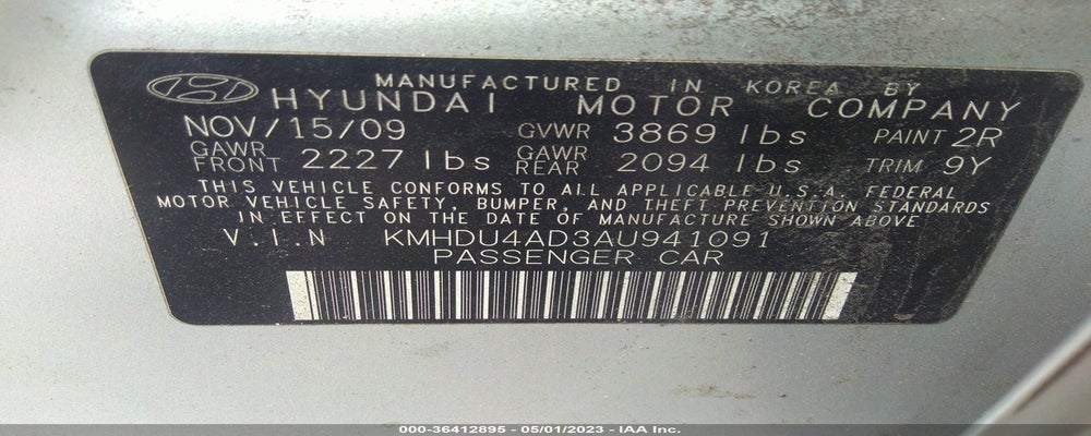 KMHDU4AD3AU941091 2010 HYUNDAI ELANTRA photo no. 9