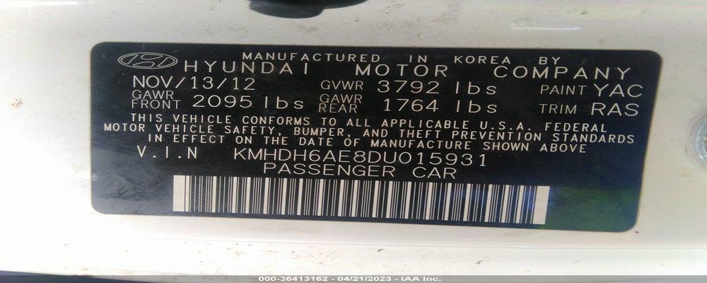 KMHDH6AE8DU015931 2013 HYUNDAI ELANTRA COUPE photo no. 9