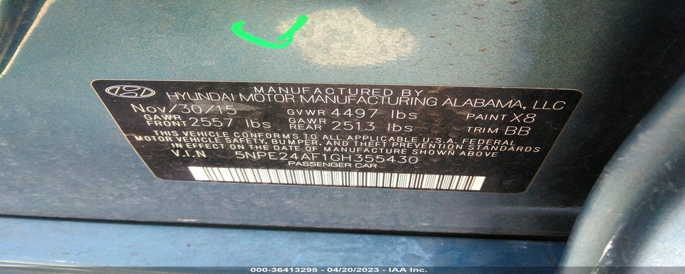 5NPE24AF1GH355430 2016 HYUNDAI SONATA photo no. 9
