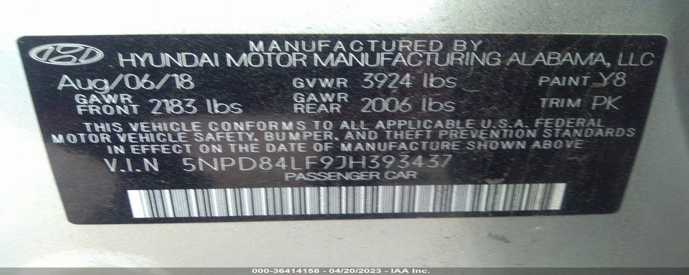 5NPD84LF9JH393437 2018 HYUNDAI ELANTRA photo no. 9