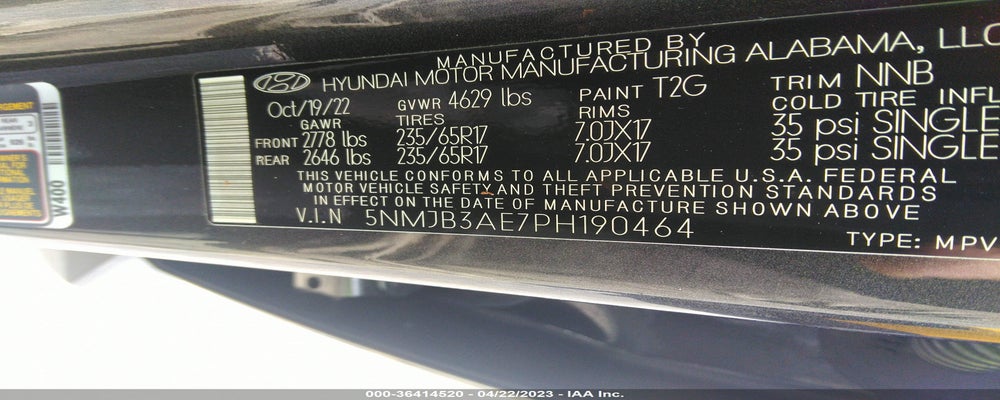 5NMJB3AE7PH190464 2023 HYUNDAI TUCSON photo no. 9