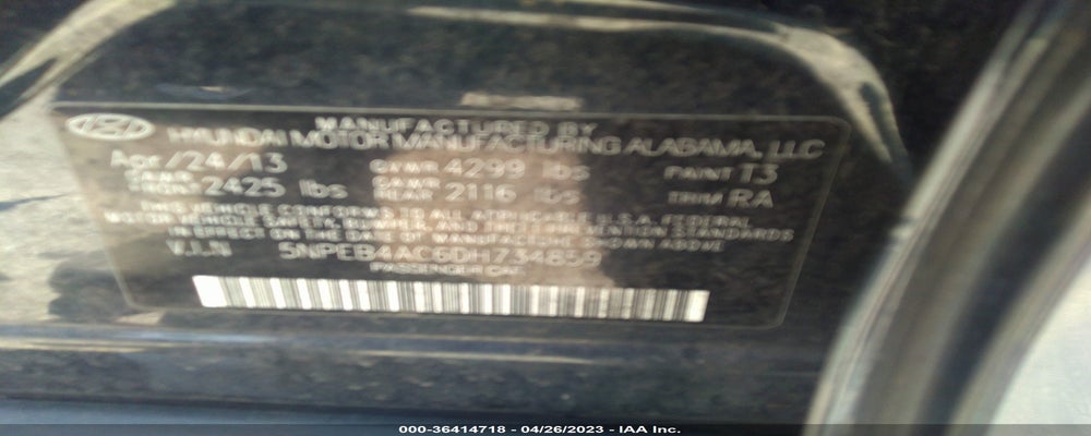 5NPEB4AC6DH734859 2013 HYUNDAI SONATA photo no. 9