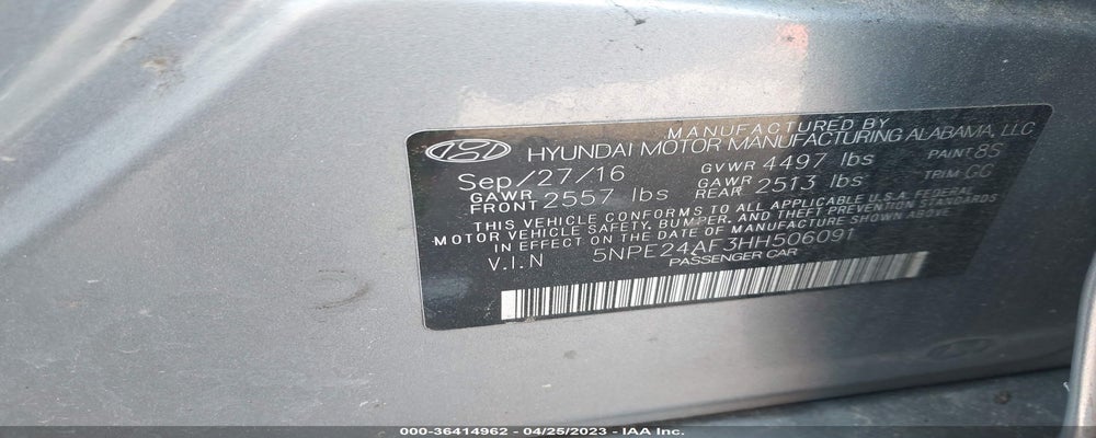5NPE24AF3HH506091 2017 HYUNDAI SONATA photo no. 9
