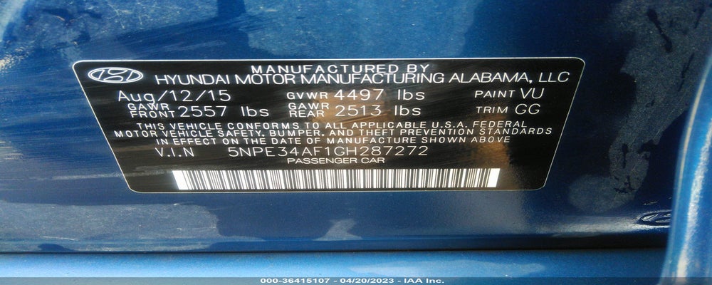 5NPE34AF1GH287272 2016 HYUNDAI SONATA photo no. 9