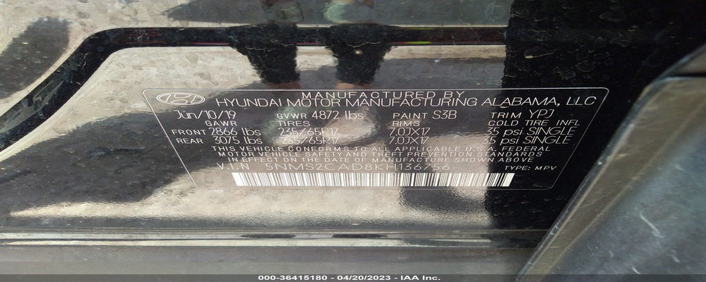 5NMS2CAD8KH136756 2019 HYUNDAI SANTA FE photo no. 9