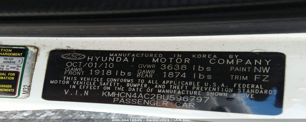 KMHCN4AC2BU596797 2011 HYUNDAI ACCENT photo no. 9