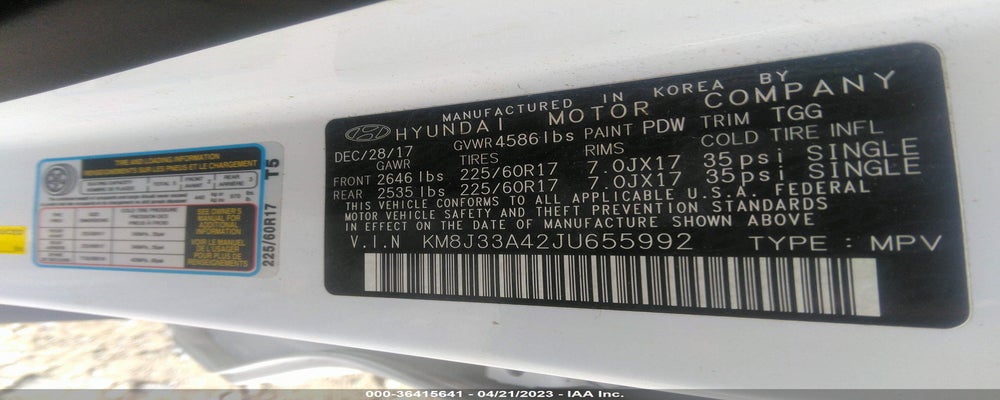 KM8J33A42JU655992 2018 HYUNDAI TUCSON photo no. 9