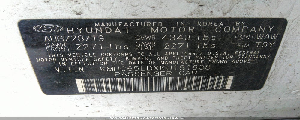 KMHC65LDXKU181638 2019 HYUNDAI IONIQ PLUG-IN HYBRID photo no. 9