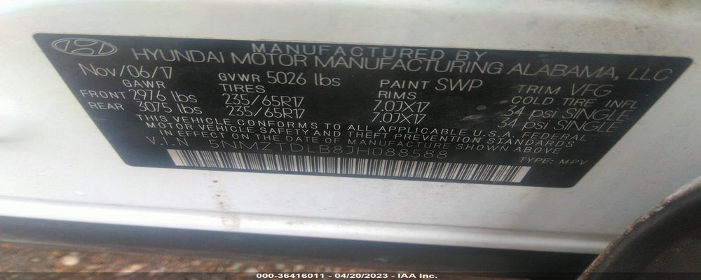 5NMZTDLB8JH088588 2018 HYUNDAI SANTA FE SPORT photo no. 9