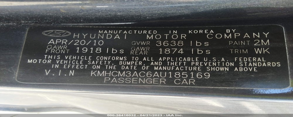 KMHCM3AC6AU185169 2010 HYUNDAI ACCENT photo no. 9