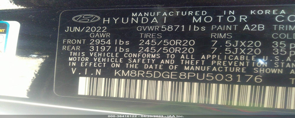 KM8R5DGE8PU503176 2023 HYUNDAI PALISADE photo no. 9