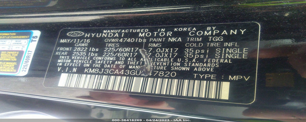 KM8J3CA43GU247820 2016 HYUNDAI TUCSON photo no. 9