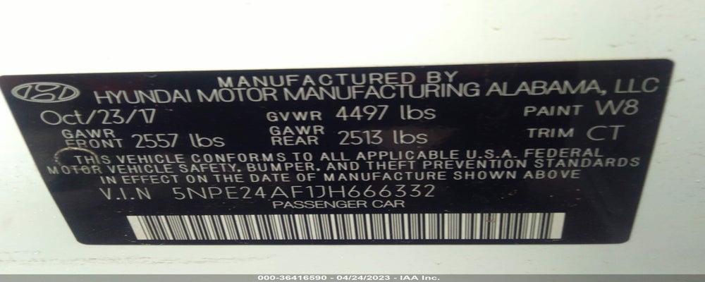 5NPE24AF1JH666332 2018 HYUNDAI SONATA photo no. 9