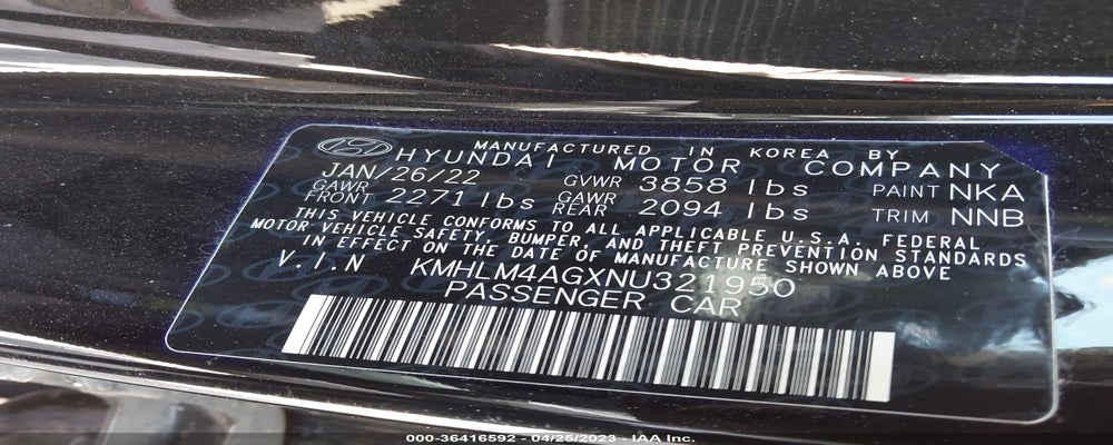 KMHLM4AGXNU321950 2022 HYUNDAI ELANTRA photo no. 9