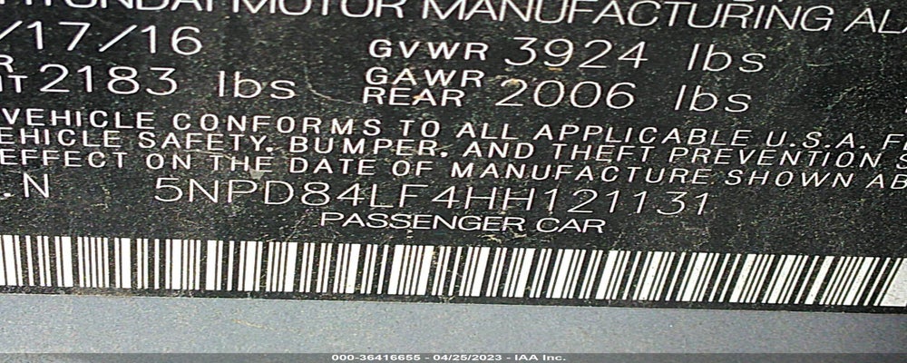 5NPD84LF4HH121131 2017 HYUNDAI ELANTRA photo no. 9