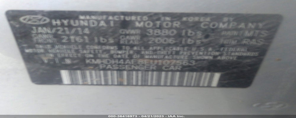 KMHDH4AE8EU107563 2014 HYUNDAI ELANTRA photo no. 9
