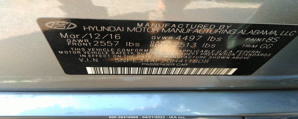5NPE34AF2GH411808 2016 HYUNDAI SONATA photo no. 9