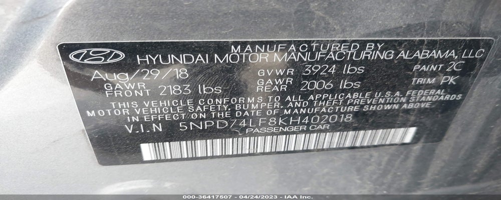 5NPD74LF8KH402018 2019 HYUNDAI ELANTRA photo no. 9