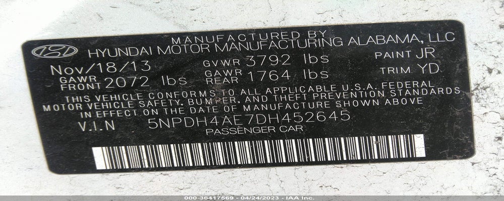 5NPDH4AE7DH452645 2013 HYUNDAI ELANTRA photo no. 9