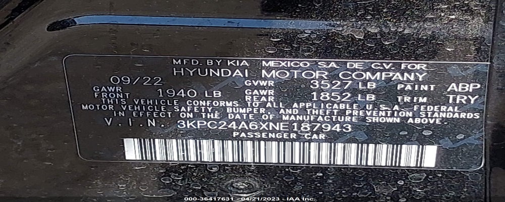 3KPC24A6XNE187943 2022 HYUNDAI ACCENT photo no. 9