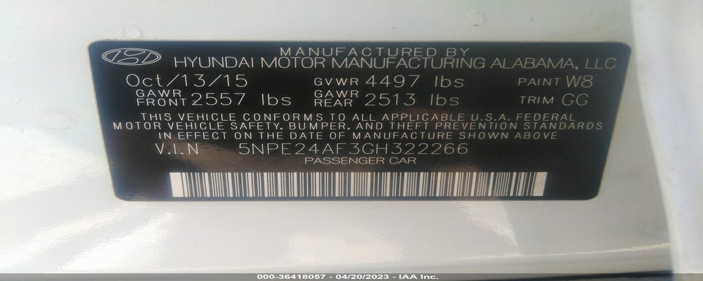 5NPE24AF3GH322266 2016 HYUNDAI SONATA photo no. 9
