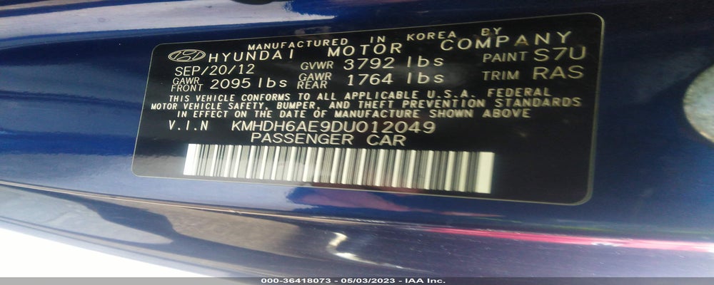 KMHDH6AE9DU012049 2013 HYUNDAI ELANTRA COUPE photo no. 9