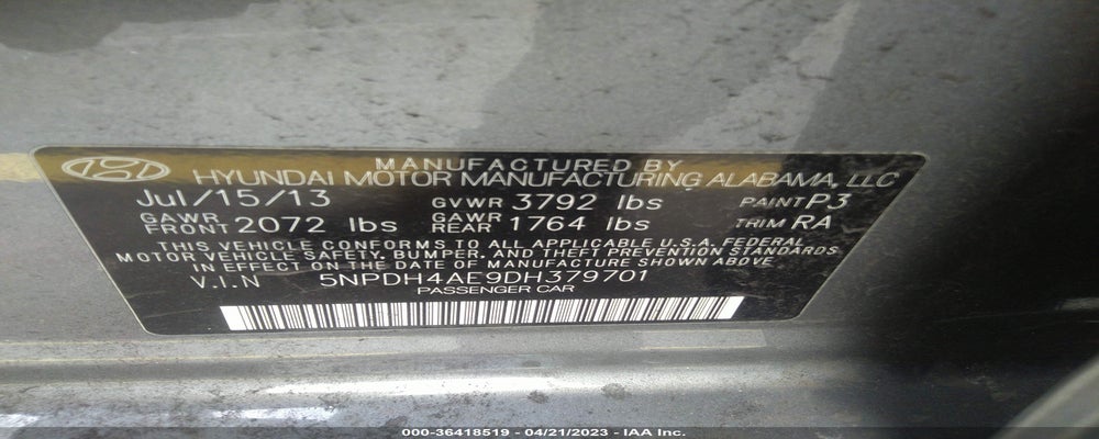 5NPDH4AE9DH379701 2013 HYUNDAI ELANTRA photo no. 9