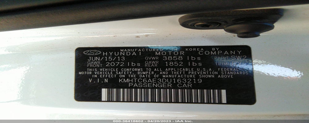 KMHTC6AE3DU163219 2013 HYUNDAI VELOSTER photo no. 9
