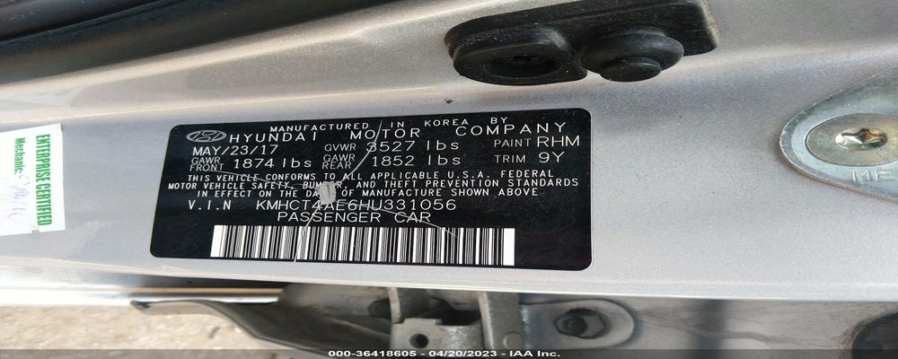 KMHCT4AE6HU331056 2017 HYUNDAI ACCENT photo no. 9