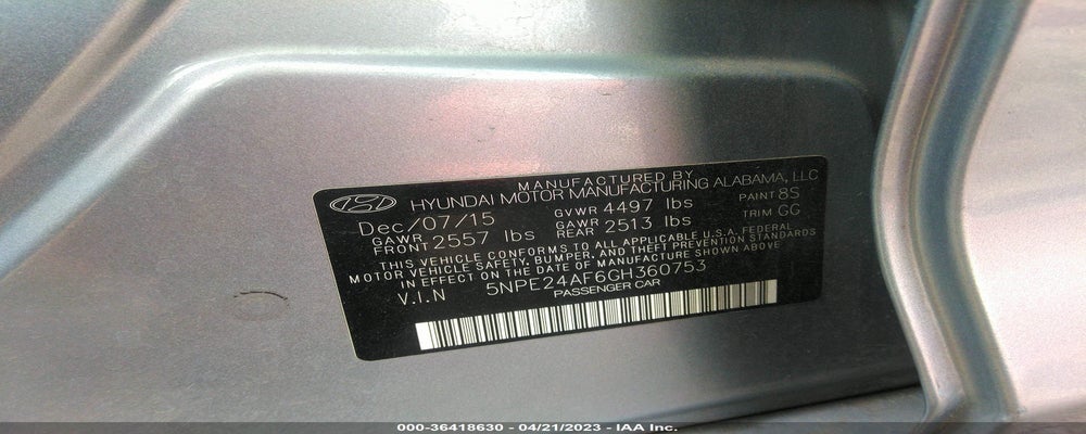 5NPE24AF6GH360753 2016 HYUNDAI SONATA photo no. 9