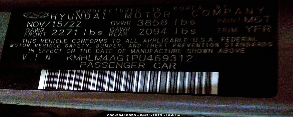 KMHLM4AG1PU469312 2023 HYUNDAI ELANTRA photo no. 9