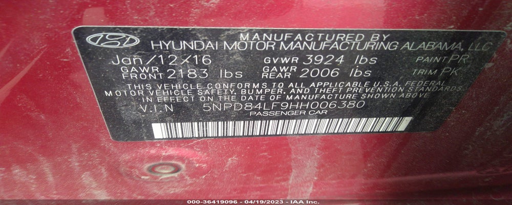 5NPD84LF9HH006380 2017 HYUNDAI ELANTRA photo no. 9