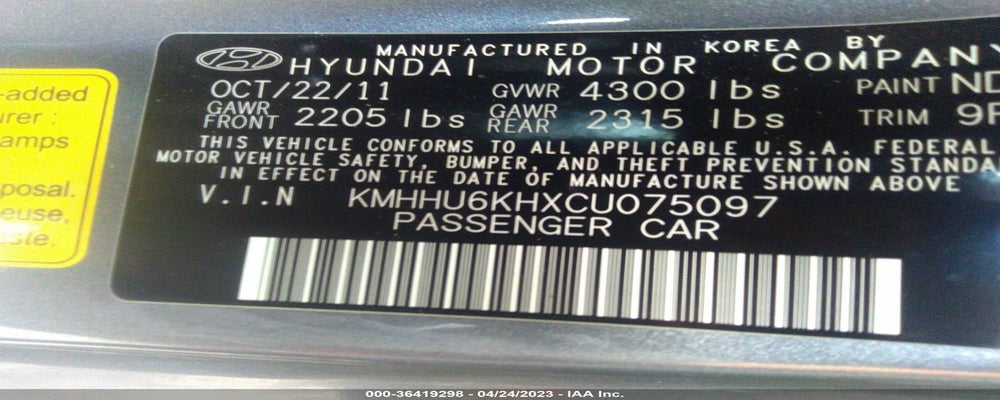 KMHHU6KHXCU075097 2012 HYUNDAI GENESIS COUPE photo no. 9