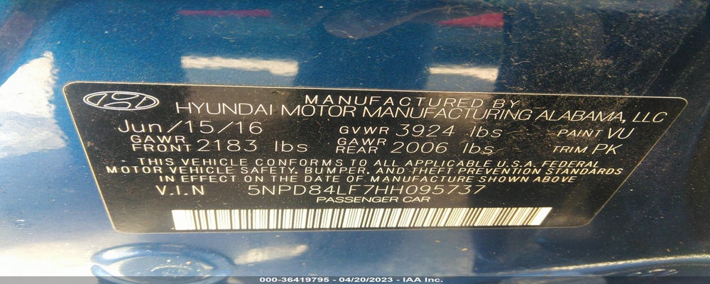 5NPD84LF7HH095737 2017 HYUNDAI ELANTRA photo no. 9