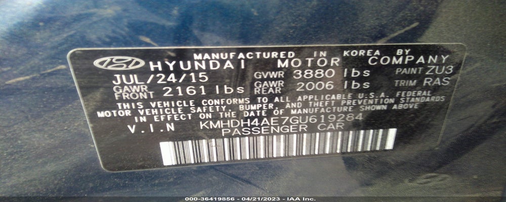 KMHDH4AE7GU619284 2016 HYUNDAI ELANTRA photo no. 9