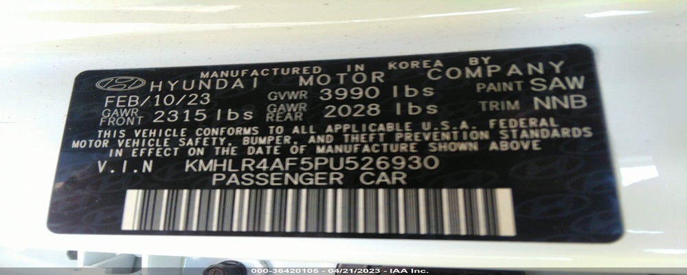 KMHLR4AF5PU526930 2023 HYUNDAI ELANTRA photo no. 9