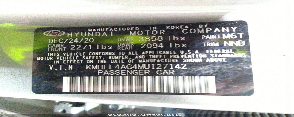 KMHLL4AG4MU127142 2021 HYUNDAI ELANTRA photo no. 9