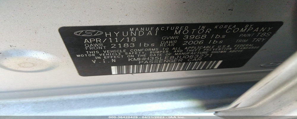 KMHH35LE8JU063271 2018 HYUNDAI ELANTRA GT photo no. 9